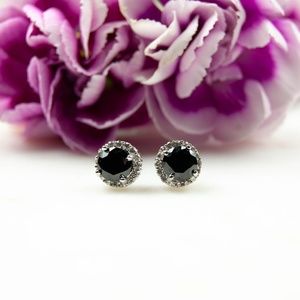 Cubic Zirconia Studs | Black
